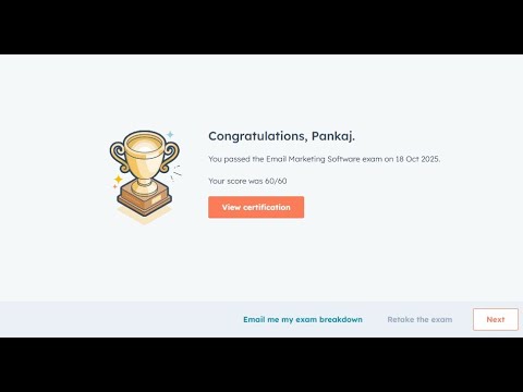 HubSpot Email Marketing Software Exam Answers | 100% Score | Live Pass | June 2025