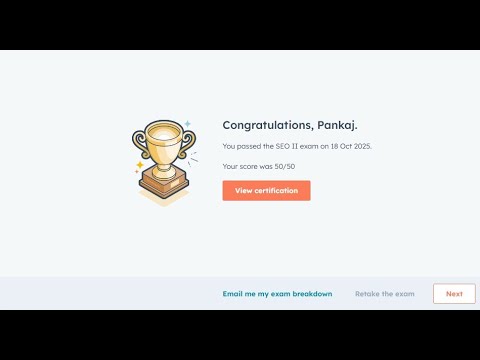 HubSpot SEO II Exam Answers | 100% Score | Live Pass | June 2025