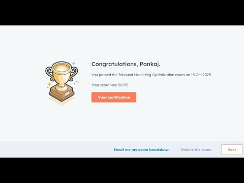 HubSpot Inbound Marketing Optimization Exam Answers | 100% Score | Live Pass | June 2025