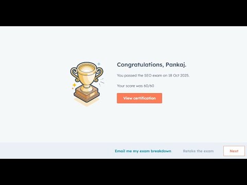 HubSpot SEO Exam Answers | 100% Score | Live Pass | June 2025