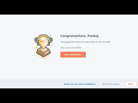 HubSpot Inbound Sales Exam Answers | 100% Score | Live Pass | June 2025