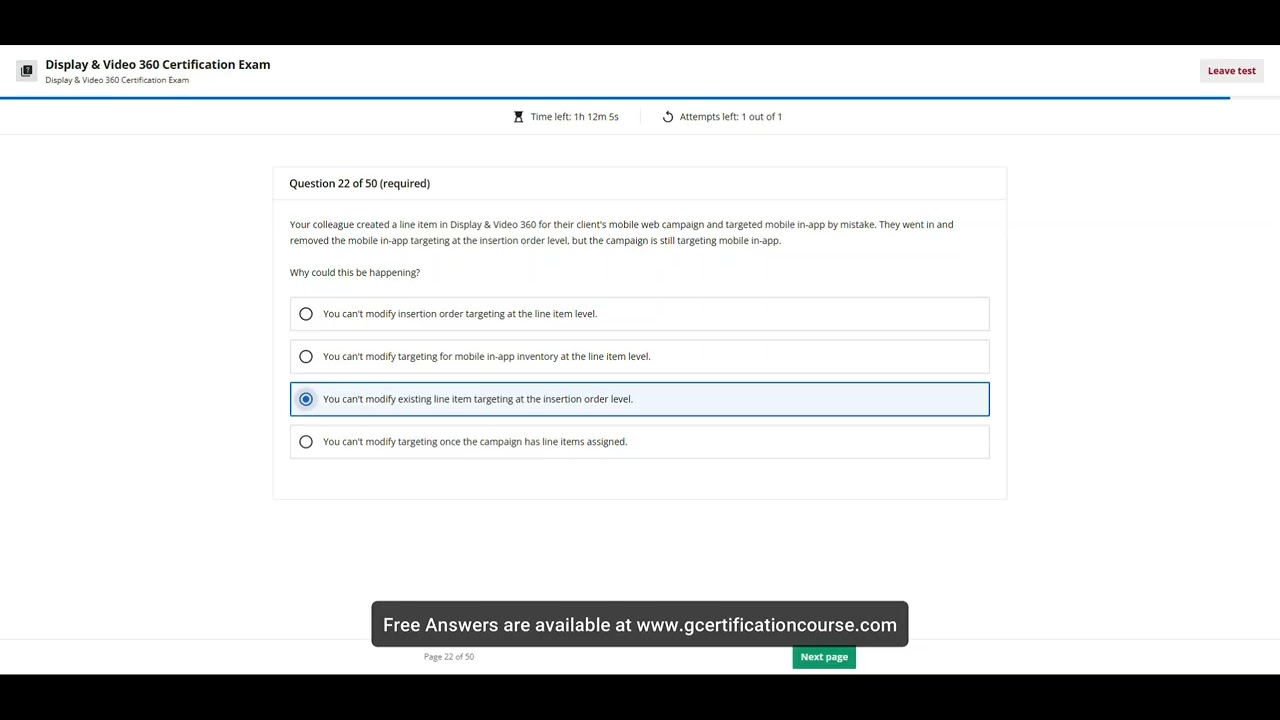 Display & Video 360 Certification Exam Answers | 100% Score | Live Pass | June 2025