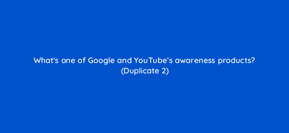whats one of google and youtubes awareness products duplicate 2 20300