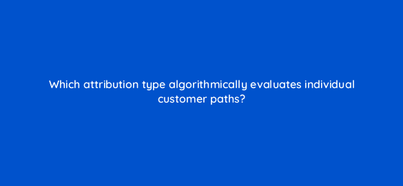which attribution type algorithmically evaluates individual customer paths 19760