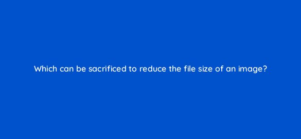 which can be sacrificed to reduce the file size of an image 2889