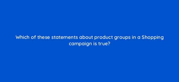 which of these statements about product groups in a shopping campaign is true 78552