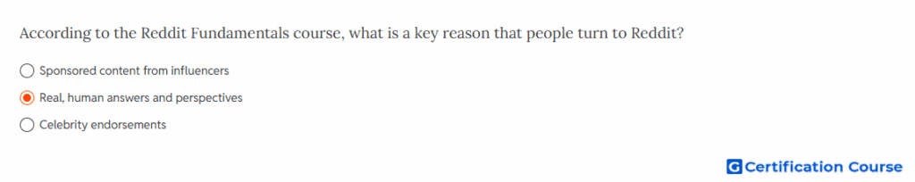 According to the Reddit Fundamentals course, what is a key r