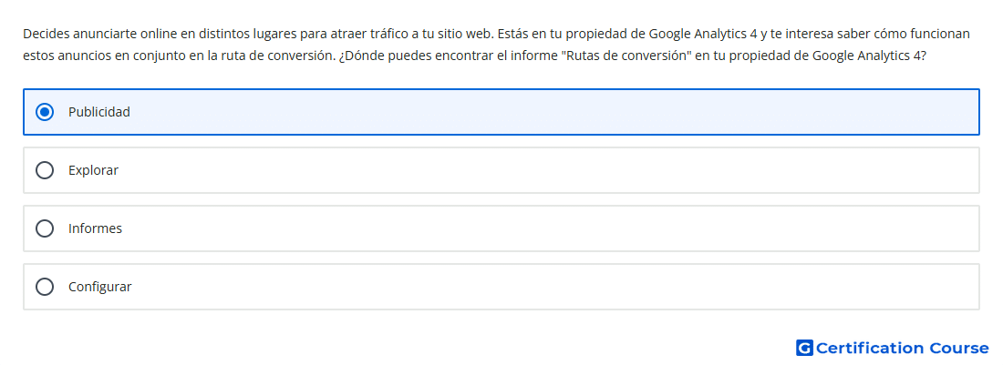 Decides anunciarte online en distintos lugares para atraer trafico a tu sitio web Estas en tu propiedad de Google Analytics 4 y te