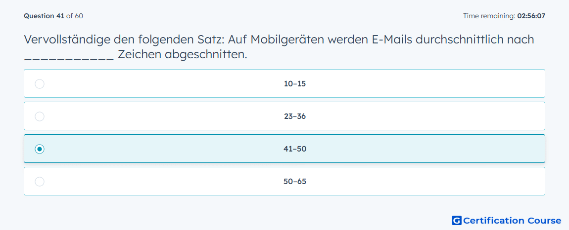 Vervollstandige den folgenden Satz Auf Mobilgeraten werden E Mails durchschnittlich nach Zeichen abgeschnitten