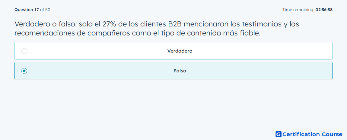 Verdadero o falso: solo el 27% de los clientes B2B mencionar