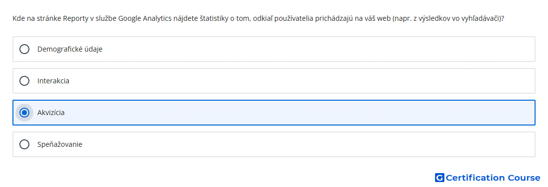 Kde na stranke Reporty v sluzbe Google Analytics najdete statistiky o tom odkial pouzivatelia prichadzaju na vas web