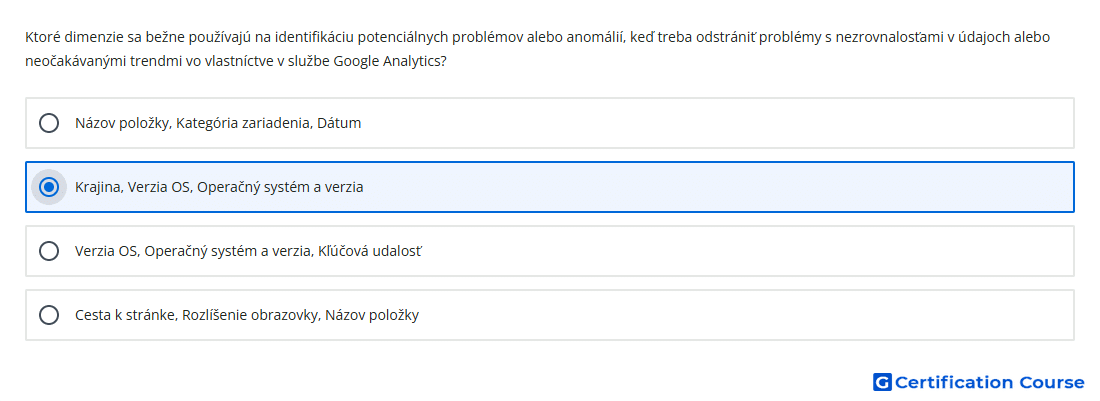 Ktore dimenzie sa bezne pouzivaju na identifikaciu potencialnych problemov alebo anomalii ked treba odstranit proble