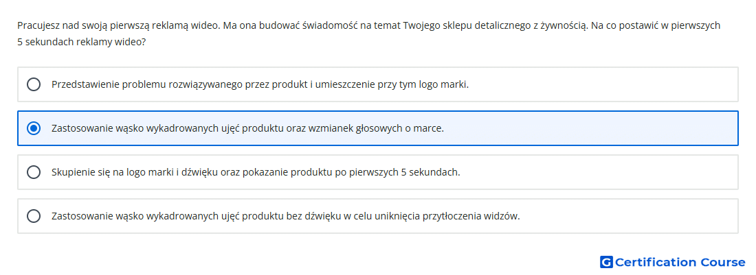 Pracujesz nad swoja pierwsza reklama wideo Ma ona budowac swiadomosc na temat Twojego sklepu detalicznego z zywnoscia Na