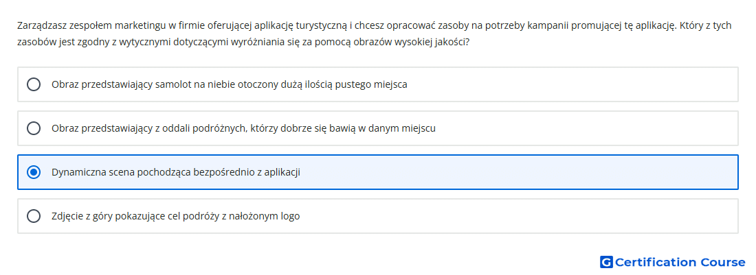 Zarzadzasz zespolem marketingu w firmie oferujacej aplikacje turystyczna i chcesz opracowac zasoby na potrzeby kampanii