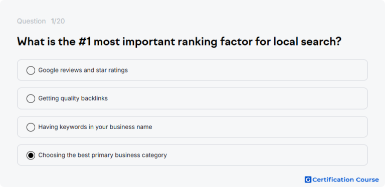 What is the #1 most important ranking factor for local searc