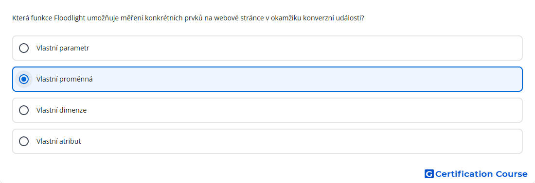 Ktera funkce Floodlight umoznuje mereni konkretnic