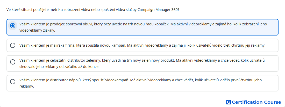 Ve ktere situaci pouzijete metriku zobrazeni videa