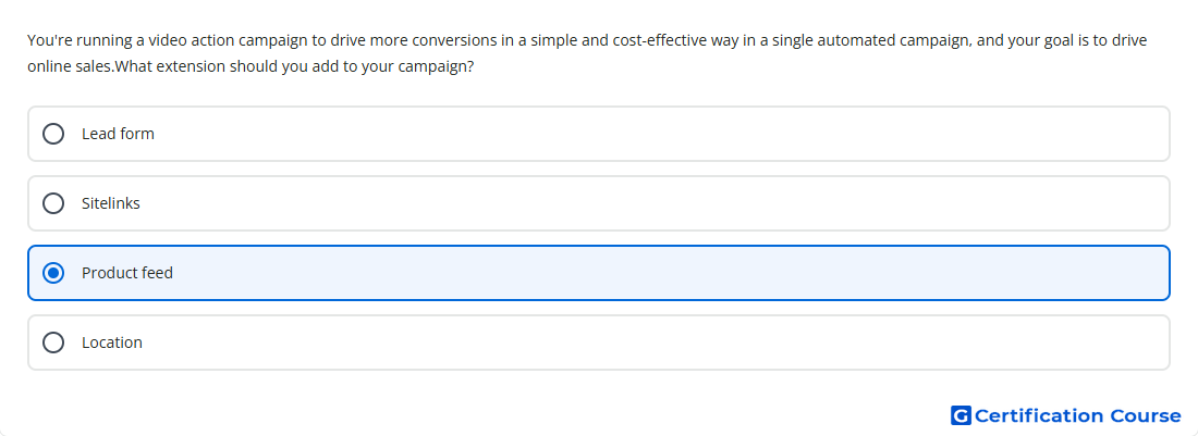 You re running a video action campaign to drive mo