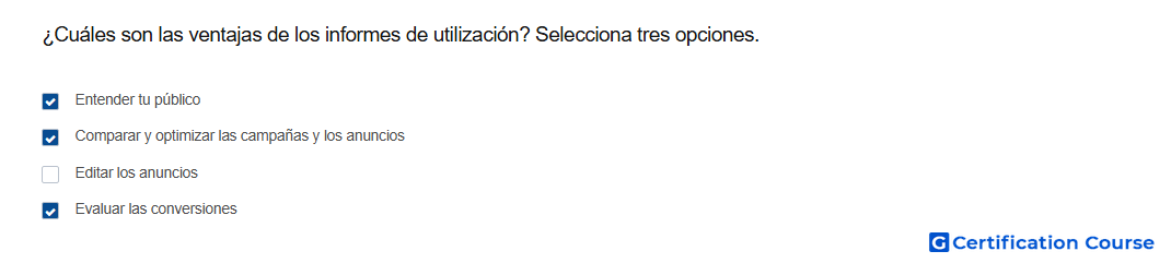 Cuales son las ventajas de los informes de utilizacion Selecciona tres opciones