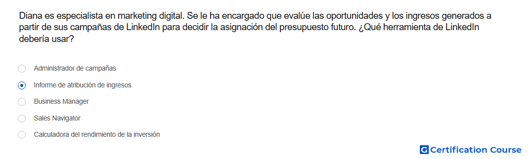 Diana es especialista en marketing digital Se le ha encargado que evalue las oportunidades y los ingresos generados a partir de su