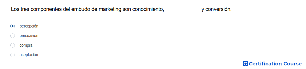 Los tres componentes del embudo de marketing son conocimiento y conversion