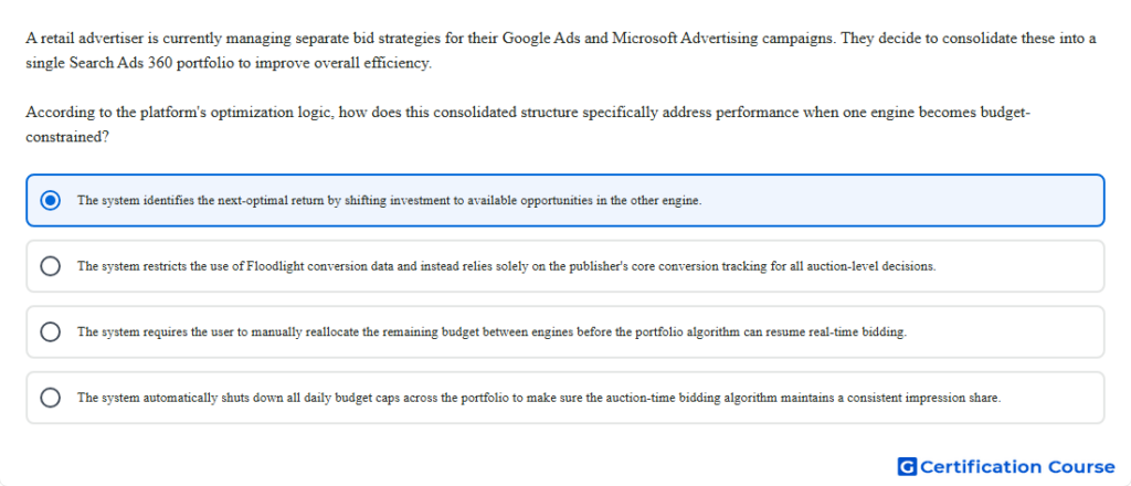 A retail advertiser is currently managing separate bid strat